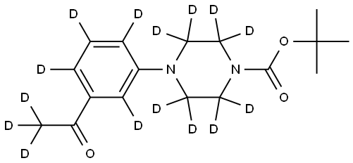 tert-butyl 4-(3-(acetyl-d3)phenyl-2,4,5,6-d4)piperazine-1-carboxylate-2,2,3,3,5,5,6,6-d8 Structure