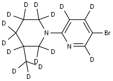 5-bromo-2-(3-(methyl-d3)piperidin-1-yl-2,2,3,4,4,5,5,6,6-d9)pyridine-3,4,6-d3 구조식 이미지