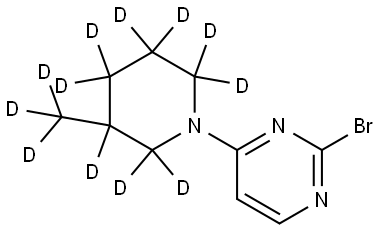 2-bromo-4-(3-(methyl-d3)piperidin-1-yl-2,2,3,4,4,5,5,6,6-d9)pyrimidine Structure