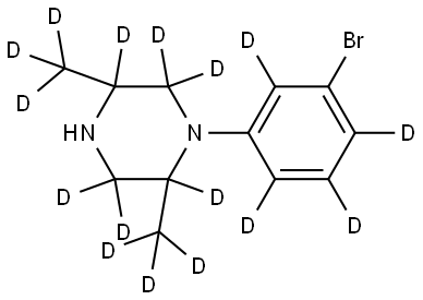 1-(3-bromophenyl-2,4,5,6-d4)-2,5-bis(methyl-d3)piperazine-2,3,3,5,6,6-d6 Structure