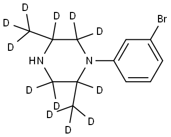 1-(3-bromophenyl)-2,5-bis(methyl-d3)piperazine-2,3,3,5,6,6-d6 Structure