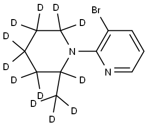 3-bromo-2-(2-(methyl-d3)piperidin-1-yl-2,3,3,4,4,5,5,6,6-d9)pyridine Structure