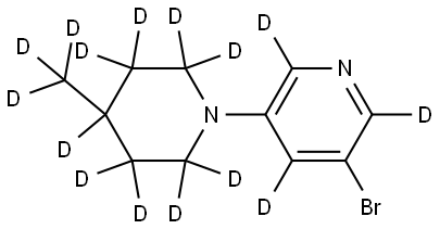 3-bromo-5-(4-(methyl-d3)piperidin-1-yl-2,2,3,3,4,5,5,6,6-d9)pyridine-2,4,6-d3 구조식 이미지