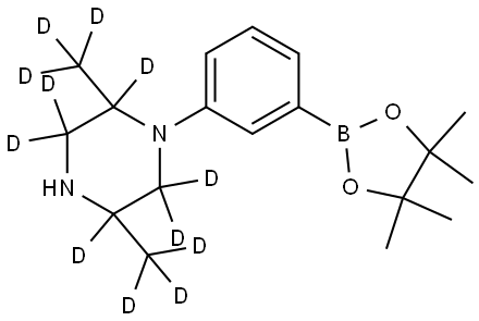 2,5-bis(methyl-d3)-1-(3-(4,4,5,5-tetramethyl-1,3,2-dioxaborolan-2-yl)phenyl)piperazine-2,3,3,5,6,6-d6 Structure