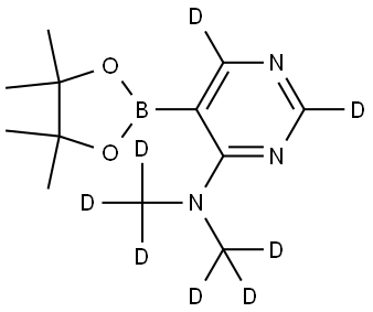 N,N-bis(methyl-d3)-5-(4,4,5,5-tetramethyl-1,3,2-dioxaborolan-2-yl)pyrimidin-4-amine-2,6-d2 Structure