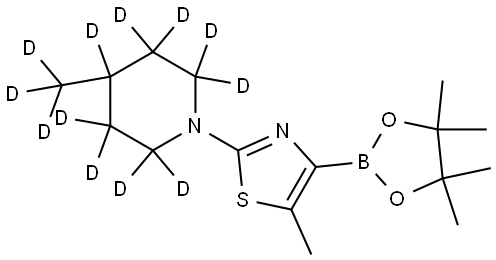 5-methyl-2-(4-(methyl-d3)piperidin-1-yl-2,2,3,3,4,5,5,6,6-d9)-4-(4,4,5,5-tetramethyl-1,3,2-dioxaborolan-2-yl)thiazole Structure