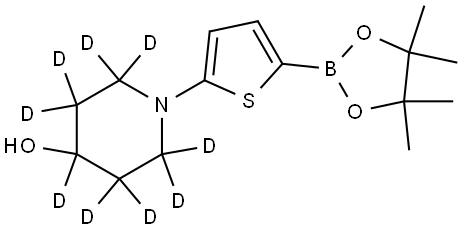 1-(5-(4,4,5,5-tetramethyl-1,3,2-dioxaborolan-2-yl)thiophen-2-yl)piperidin-2,2,3,3,4,5,5,6,6-d9-4-ol Structure