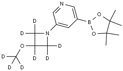 3-(3-(methoxy-d3)azetidin-1-yl-2,2,3,4,4-d5)-5-(4,4,5,5-tetramethyl-1,3,2-dioxaborolan-2-yl)pyridine Structure
