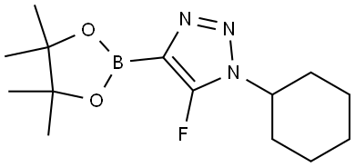 1-cyclohexyl-5-fluoro-4-(4,4,5,5-tetramethyl-1,3,2-dioxaborolan-2-yl)-1H-1,2,3-triazole Structure