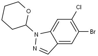 5-bromo-6-chloro-1-tetrahydropyran-2-yl-indazole Structure