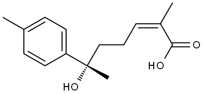 2-Heptenoic acid, 6-hydroxy-2-methyl-6-(4-methylphenyl)-, (2Z,6S)- Structure