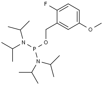 1-((2-fluoro-5-methoxybenzyl)oxy)-N,N,N',N'-tetraisopropylphosphinediamine Structure