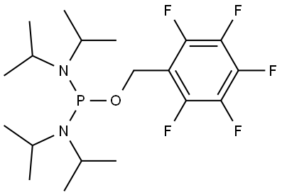 N,N,N',N'-tetraisopropyl-1-((perfluorophenyl)methoxy)phosphinediamine Structure