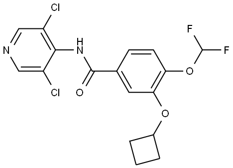 N-(3,5-dichloropyridin-4-yl)-4-(difluoromethoxy)-3-methoxybenzamide 구조식 이미지