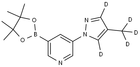 3-(4-(methyl-d3)-1H-pyrazol-1-yl-3,5-d2)-5-(4,4,5,5-tetramethyl-1,3,2-dioxaborolan-2-yl)pyridine Structure