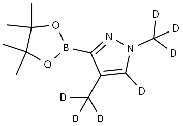 1,4-bis(methyl-d3)-3-(4,4,5,5-tetramethyl-1,3,2-dioxaborolan-2-yl)-1H-pyrazole-5-d 구조식 이미지