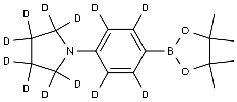 1-(4-(4,4,5,5-tetramethyl-1,3,2-dioxaborolan-2-yl)phenyl-2,3,5,6-d4)pyrrolidine-2,2,3,3,4,4,5,5-d8 Structure