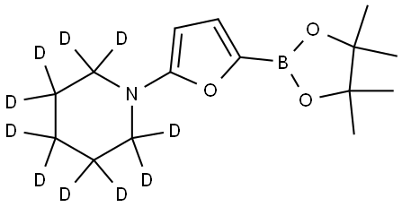 1-(5-(4,4,5,5-tetramethyl-1,3,2-dioxaborolan-2-yl)furan-2-yl)piperidine-2,2,3,3,4,4,5,5,6,6-d10 Structure