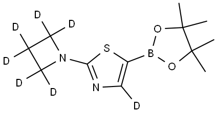 2-(azetidin-1-yl-d6)-5-(4,4,5,5-tetramethyl-1,3,2-dioxaborolan-2-yl)thiazole-4-d 구조식 이미지