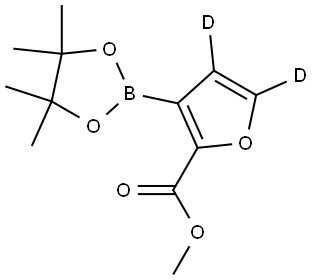 methyl 3-(4,4,5,5-tetramethyl-1,3,2-dioxaborolan-2-yl)furan-2-carboxylate-4,5-d2 구조식 이미지