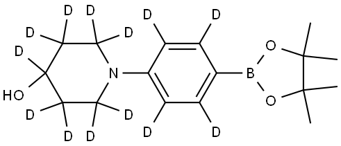 1-(4-(4,4,5,5-tetramethyl-1,3,2-dioxaborolan-2-yl)phenyl-2,3,5,6-d4)piperidin-2,2,3,3,4,5,5,6,6-d9-4-ol Structure