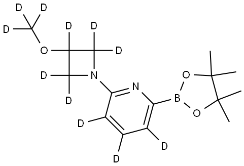2-(3-(methoxy-d3)azetidin-1-yl-2,2,3,4,4-d5)-6-(4,4,5,5-tetramethyl-1,3,2-dioxaborolan-2-yl)pyridine-3,4,5-d3 Structure