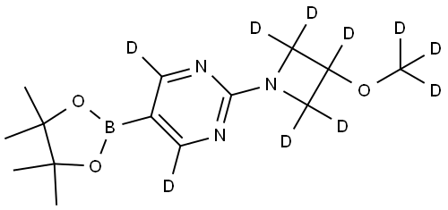 2-(3-(methoxy-d3)azetidin-1-yl-2,2,3,4,4-d5)-5-(4,4,5,5-tetramethyl-1,3,2-dioxaborolan-2-yl)pyrimidine-4,6-d2 Structure