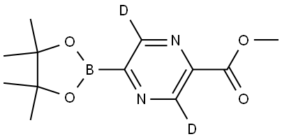 2-Pyrazine-3,6-d2-carboxylic acid, 5-(4,4,5,5-tetramethyl-1,3,2-dioxaborolan-2-yl)-, methyl ester 구조식 이미지
