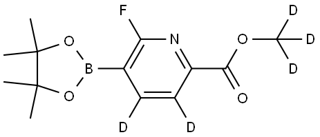 methyl-d3 6-fluoro-5-(4,4,5,5-tetramethyl-1,3,2-dioxaborolan-2-yl)picolinate-3,4-d2 Structure