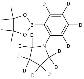 1-(2-(4,4,5,5-tetramethyl-1,3,2-dioxaborolan-2-yl)phenyl-3,4,5,6-d4)pyrrolidine-2,2,3,3,4,4,5,5-d8 구조식 이미지