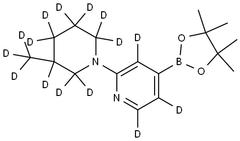 2-(3-(methyl-d3)piperidin-1-yl-2,2,3,4,4,5,5,6,6-d9)-4-(4,4,5,5-tetramethyl-1,3,2-dioxaborolan-2-yl)pyridine-3,5,6-d3 Structure