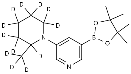 3-(2-(methyl-d3)piperidin-1-yl-2,3,3,4,4,5,5,6,6-d9)-5-(4,4,5,5-tetramethyl-1,3,2-dioxaborolan-2-yl)pyridine Structure