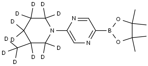 2-(3-(methyl-d3)piperidin-1-yl-2,2,3,4,4,5,5,6,6-d9)-5-(4,4,5,5-tetramethyl-1,3,2-dioxaborolan-2-yl)pyrazine Structure