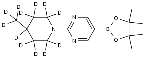 2-(4-(methyl-d3)piperidin-1-yl-2,2,3,3,4,5,5,6,6-d9)-5-(4,4,5,5-tetramethyl-1,3,2-dioxaborolan-2-yl)pyrimidine Structure