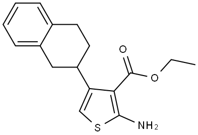 3-Thiophenecarboxylic acid, 2-amino-4-(1,2,3,4-tetrahydro-2-naphthalenyl)-, ethyl ester Structure