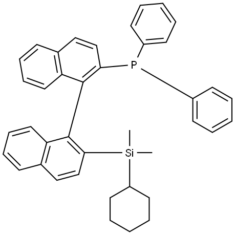 (2'-(cyclohexyldimethylsilyl)-[1,1'-binaphthalen]-2-yl)diphenylphosphane Structure