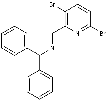 Benzenemethanamine, N-[(3,6-dibromo-2-pyridinyl)methylene]-α-phenyl-, [N(E)]- Structure