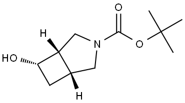 rel-(1R, 5S, 6S)-6-Hydroxy-3-aza-bicyclo[3.2.0]heptane-3-carboxylic acid tert-butyl ester Structure