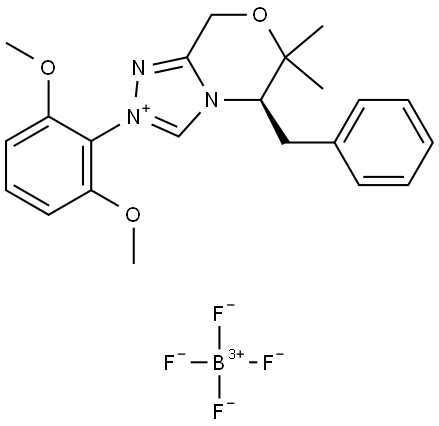 8H-1,2,4-Triazolo[3,4-c][1,4]oxazinium, 2-(2,6-dimethoxyphenyl)-5,6-dihydro-6,6-dimethyl-5-(phenylmethyl)-, (5R)-, tetrafluoroborate(1-) (1:1) (ACI) Structure