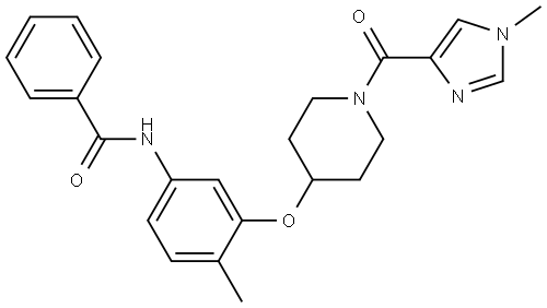 Benzamide, N-[4-methyl-3-[[1-[(1-methyl-1H-imidazol-4-yl)carbonyl]-4-piperidinyl]oxy]phenyl]- Structure