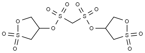 Methanedisulfonic acid, 1,1-bis(2,2-dioxido-1,2-oxathiolan-4-yl) ester Structure