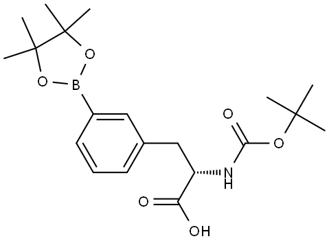 (2S)-2-[[(tert-Butoxy)carbonyl]amino]-3-[3-(tetramethyl-1,3,2-dioxaborolan-2-yl)phenyl]propanoic acid 구조식 이미지