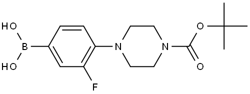 (4-{4-[(tert-Butoxy)carbonyl]piperazin-1-yl}-3-fluorophenyl)boronic acid Structure