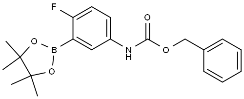 Benzyl N-[4-fluoro-3-(tetramethyl-1,3,2-dioxaborolan-2-yl)phenyl]carbamate Structure