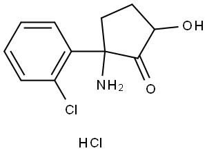 2-amino-2-(2-chlorophenyl)-5-hydroxycyclopentan-1-one hydrochloride 구조식 이미지
