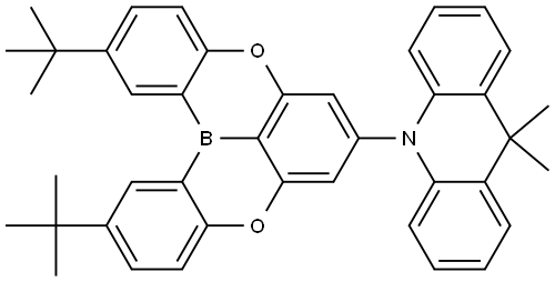 10-(2,12-di-tert-butyl-5,9-dioxa-13b- boranaphtho[3,2,1-de]anthracen-7-yl)- 9,9-dimethyl-9,10-dihydroacridine Structure