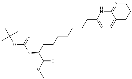 1,8-Naphthyridine-2-nonanoic acid, α-[[(1,1-dimethylethoxy)carbonyl]amino]-5,6,7,8-tetrahydro-, methyl ester, (αS)- Structure