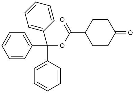 Cyclohexanecarboxylic acid, 4-oxo-, triphenylmethyl ester Structure