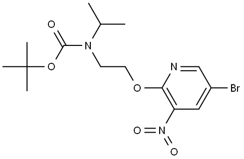 Carbamic acid, N-[2-[(5-bromo-3-nitro-2-pyridinyl)oxy]ethyl]-N-(1-methylethyl)-, 1,1-dimethylethyl ester Structure