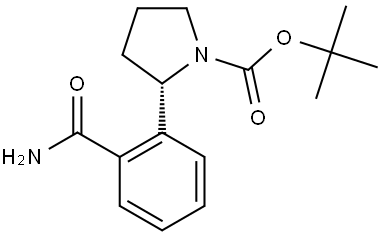 tert-butyl (S)-2-(2-carbamoylphenyl)pyrrolidine-1-carboxylate Structure